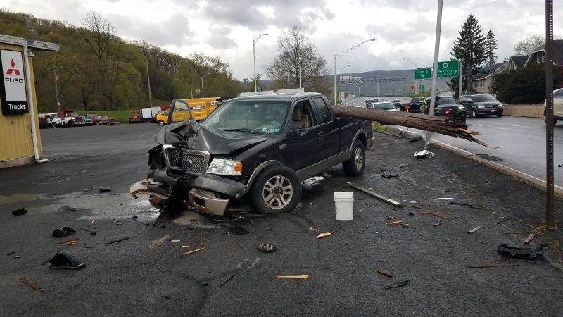 1 uninjured after truck crashes into utility pole | News, Sports, Jobs ...